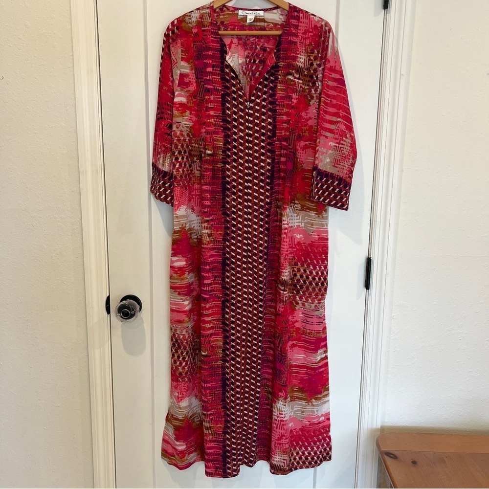 Oscar de la Renta Printed Long Dress